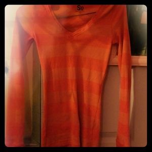 Oarnge stripped long sleeve shirt